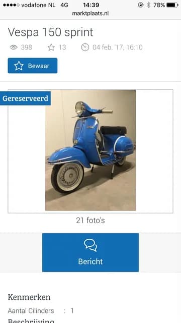 Vespa Sprint Veloce, 1978